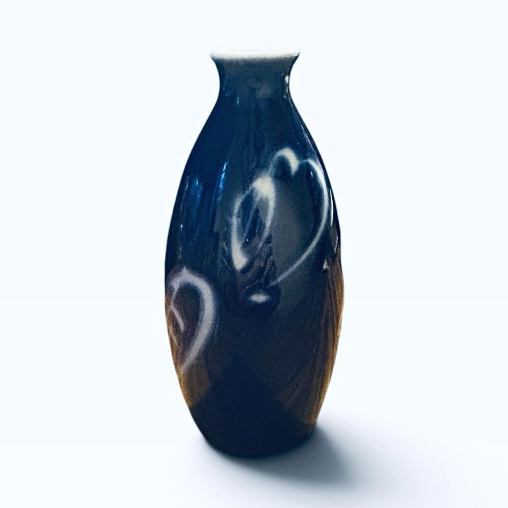 Mid Century Cobalt Blue Japanese Sake Flask Tokkuri Made in Japan VTG 5 inch